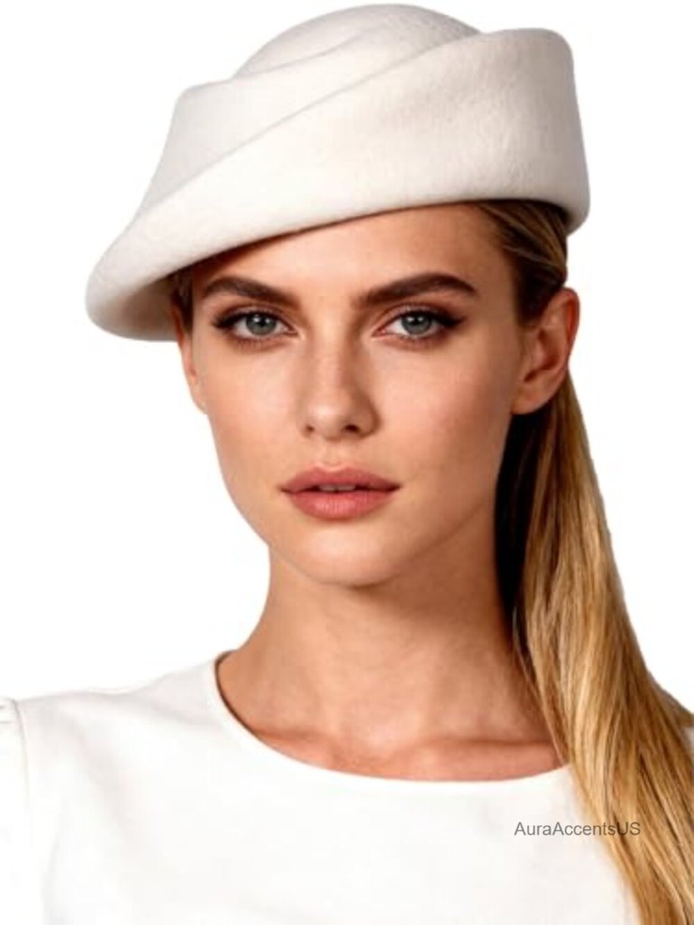 100% Wool Beret Vintage Top Hat Style Formal Winter Church Cap